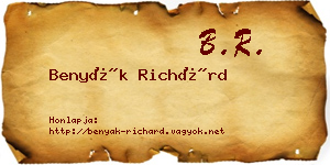 Benyák Richárd névjegykártya